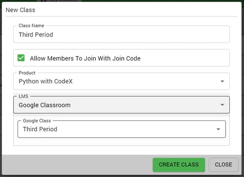 Google Classroom Integration with CodeSpace